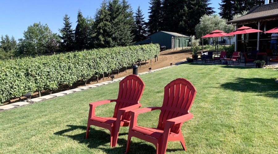 Bravuro Cellars Red Adirondack Chairs